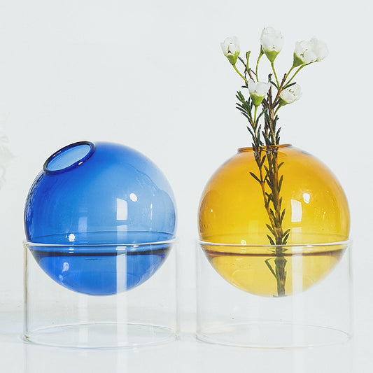 Vase soliflore ou verre bouquet parfumé boule en verre