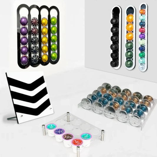 Supports porte-capsules mural ou à poser compatible Nespresso® Classique, Vertuo® ou Dolce Gusto®