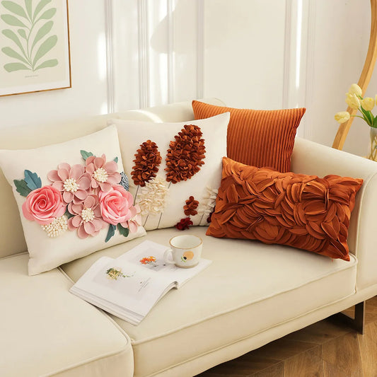 Coussin ou Housse de coussin Fleurs 3d